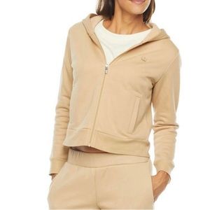 NWT 2 PIECE SET JUICY COUTURE WOMENS TAN SHERPA HOODIE LARGE AND SWEAT PANTS